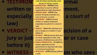 Court vocabulary words | Courtroom terms | Part 3/3 #education #englishvocab  #knowledge #viral