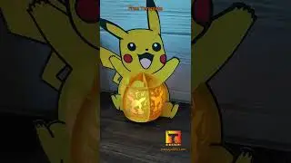 FREE Pikachu Pokemon lantern paper cutting lamp - 3D shadow box Tdesign510 #lantern #shadowbox #svg