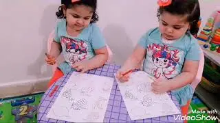 Fruits activity ( arts and crafts) with Farida and Fairouz