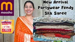 Meesho new Arrival Fendy Silk Saree ll Starting Rs.800 only ll Meesho Partywear Saree Haul ll