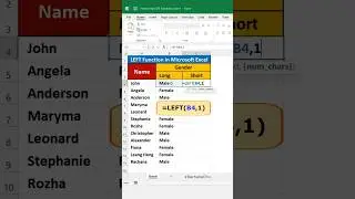 How to Use LEFT Function in Excel || Excel Tips & Trick || #excel #short #excelbasic