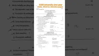 RUHS BSC NURSING SECOND YEAR , Pathology, pharmacology & genetics April 2023   Paper #exam