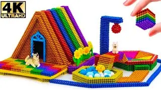 Challenge To Build Tent Dog Outdoor With Playground From Magnetic Balls| ASMR Video 4k