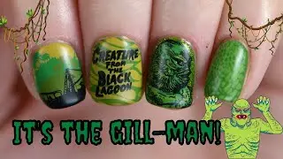 CREATURE FROM THE BLACK LAGOON Nail Art Stamping Tutorial