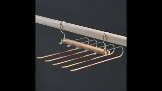 5 in 1 Multi-functional Pants rack wood & Stainless Steel Wardrobe Magic Hanger