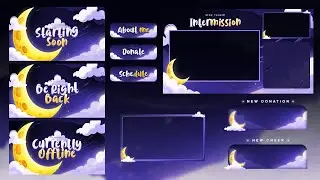 [FREE] Twitch Overlay Pack &ndash; Midnight Dreams Theme for OBS & Streamlabs (2025)