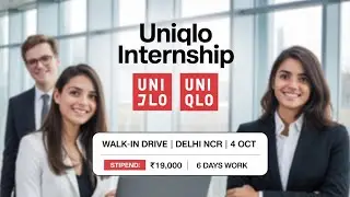 Uniqlo Internship for Sales Executive, 4 oct 2025 || Walk-in-drive || Delhi NCR , Only for Freshers