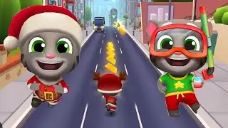 Talking Santa Tom Gold Run Gameplay Episode 384 | Festive Chase Fun!