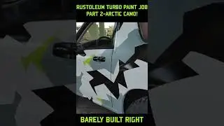 spray paint camo on car pt 2 #cars #diy #painting #trending