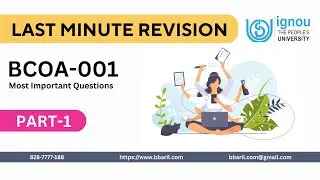 BCOA-1 | Last Minute Revision |  Most Important Questions Solutions | Part-1