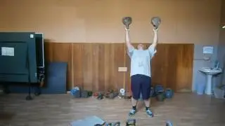 33,0 and 32,7 kg kettlebells bottom up press 20 reps