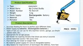 My Cricket Buddy TB-TECH-01 🏏| Sevanshjal Enterprises|