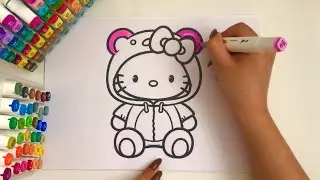🧸Cute Hello Kitty Coloring | 🎀Relaxing Marker Coloring | Cozy & Satisfying Art Video