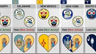 States Love Or Hate New Jersey [Countryballs]