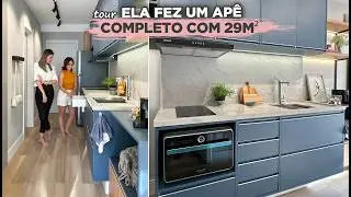 TOUR MINI APÊ com DECORAÇÃO NEUTRA super COMPLETO e FUNCIONAL feito para Airbnb | Gaby Garciia