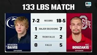 133 LBs: Ohio State's Nic Bouzakis vs. Penn State's Braeden Davis | Big Ten Wrestling | 02/14/2025