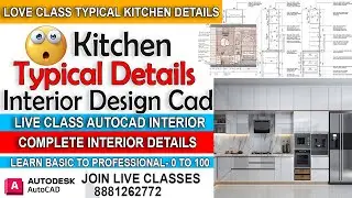 Live Class Autocad Interior Kitchen Detailing  Complete - Join Live Classes-#viral #cadd #design