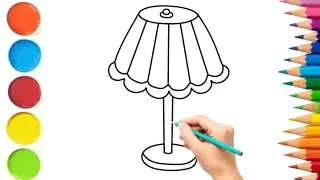 How to Draw a Super Cute Lamp | Simple & Easy Table Lamp Tutorial | Drawing For Beginners 
