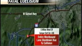 Fatality Crash Blocks Westbound Lanes of I-90 Near Geiger Exit