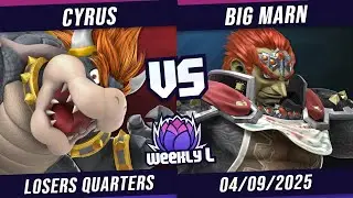 Cyrus vs BIG:MARN - Losers Quarter-Final - Weekly L #177 | Bowser vs Ganondorf