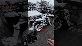 -1&deg;C Soğuk Marş Testi ❄️ #svartpilen  #husqvarna #bikelife #motor #kar #soğuk  #motovlog #keşfet