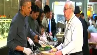 Obama Offers Thanksgiving Fare To Veterans