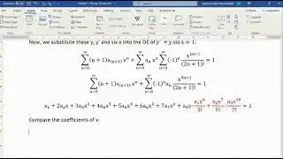 Example Power Series Method 1 ODE