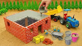 DIY Mini Tractor | Building STUNNING House Using Many Bricks | DIY Fun Construction Science Project