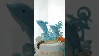 Dolphin cake| Fondant Topper | How to make a dolphin fondant#trending #shorts #Dolphincake