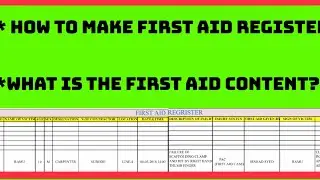 How To Make First Aid Register