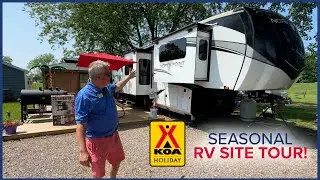 Seasonal RV Site Tour! Big Deck, Gazebo & Perfect Campfire Vibes!