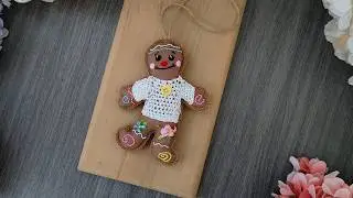 Embroidered Gingerbread Doll - Gingerbread Ornament - DIY Keychain - Bag Charm Tutorial - Gift Idea