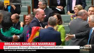 Australian Same Sex Marriage Final vote and public gallery singing I am Australian