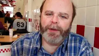 mrkeedy reviews 5 guys burgers and fries after eating a cajon fry