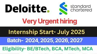 🔴 Deloitte Urgent Internship Hiring | Standard Chartered hiring Apprentice Freshers | Jobs Addaa