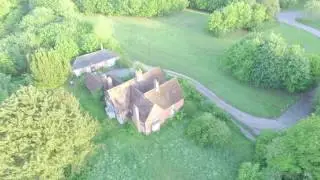 Aerial views of The Old Farm House, Fairlands Valley Lakes @  6am