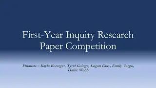 First-Year Inquiry Research Paper Competition