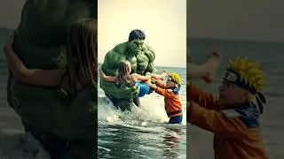 Naruto & Hulk Save a Girl on Thailand Beach | Epic Superhero Rescue #shorts #naruto #marvel
