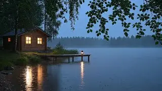 Quiet Lake Rain at Night 🌙 Cozy Cabin Ambience for Deep Sleep