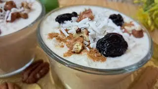 En vivo: Arroz con tres leches acompañado de  nuez y coco rallado