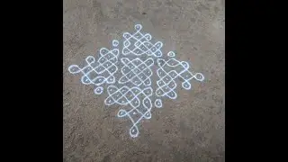 11x1 dots  kambi kolam ||  Chukkala Muggulu || #46|| Repeat the same for 4 sides