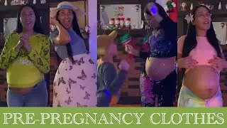 PRE PREGNANCY CLOTHES TRY ON CHALLENGE - 35 WEEKS PREGNANT
