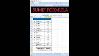 SUMIF FORMULA 💡#shortfeed #shorts #excelmagictrick #excelformula