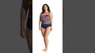 Longitude Plus Size St. Lucia Double X-Back Tank One Piece Swimsuit | SwimOutlet.com