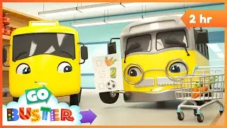 Buster's Trip to the Supermarket - Where Did Grandpa Go? | Go Buster - Bus Cartoons & Kids Stories
