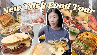 Что поесть в Нью-Йорке! 🗽🍎 | Омакасе, толстая лапша, халяльная еда в киосках и походы по барам!