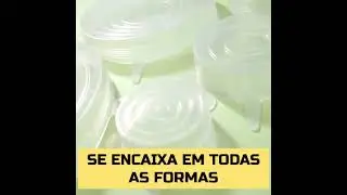 KIT de Tampas Herm&eacute;ticas de Silicone para Embalar Alimentos - Importada