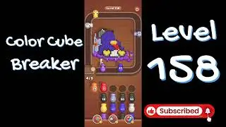Color Cube Breaker Level 158 Gameplay 🎮 | Smash Cubes Puzzle Game | Go Answer