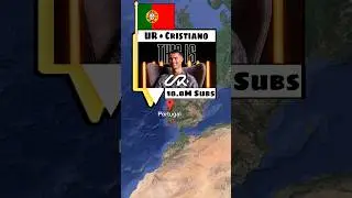 Most Subscribed YouTube Channel from Different Countries #shorts #cristiano