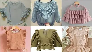 very beautiful and stylish ruffle crop top design//new top designs//crop top blouse designs//